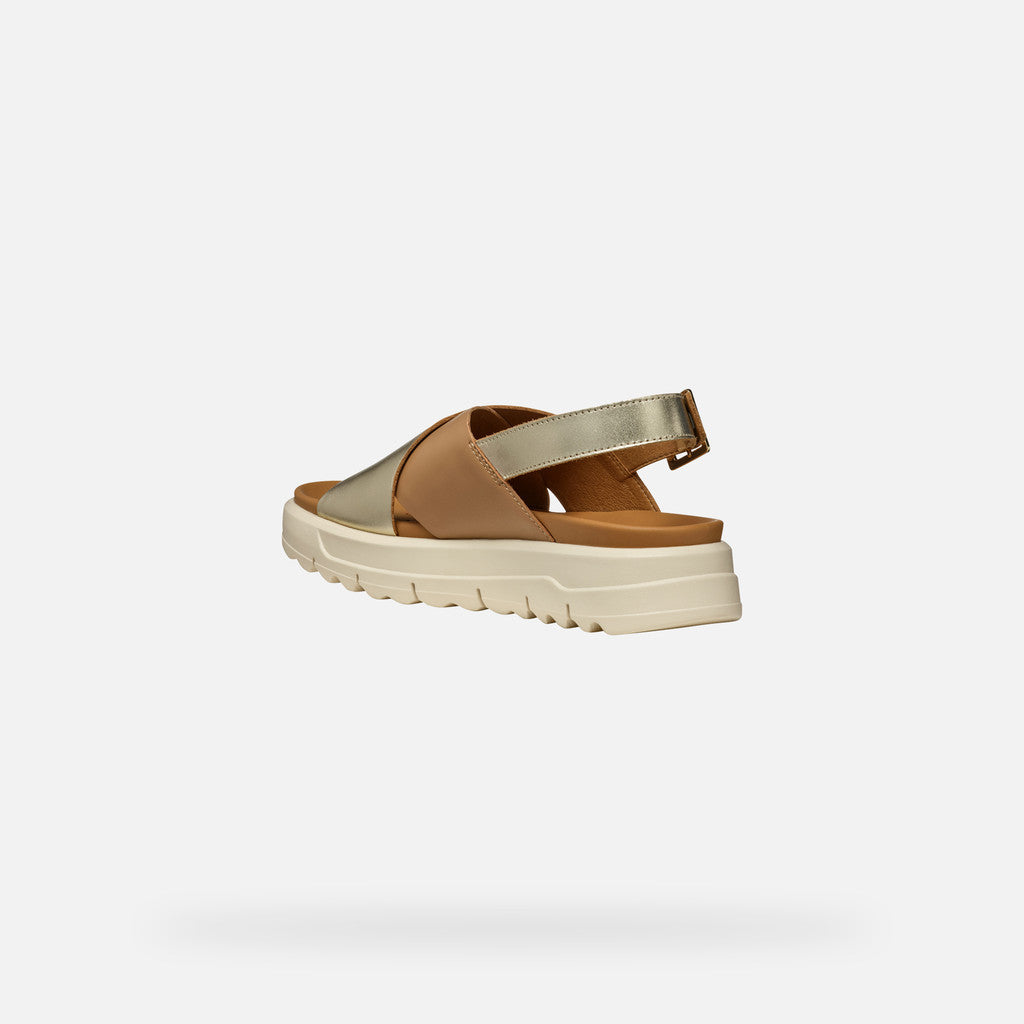 Geox Sandalo Xand Donna - Lt Gold/Beige