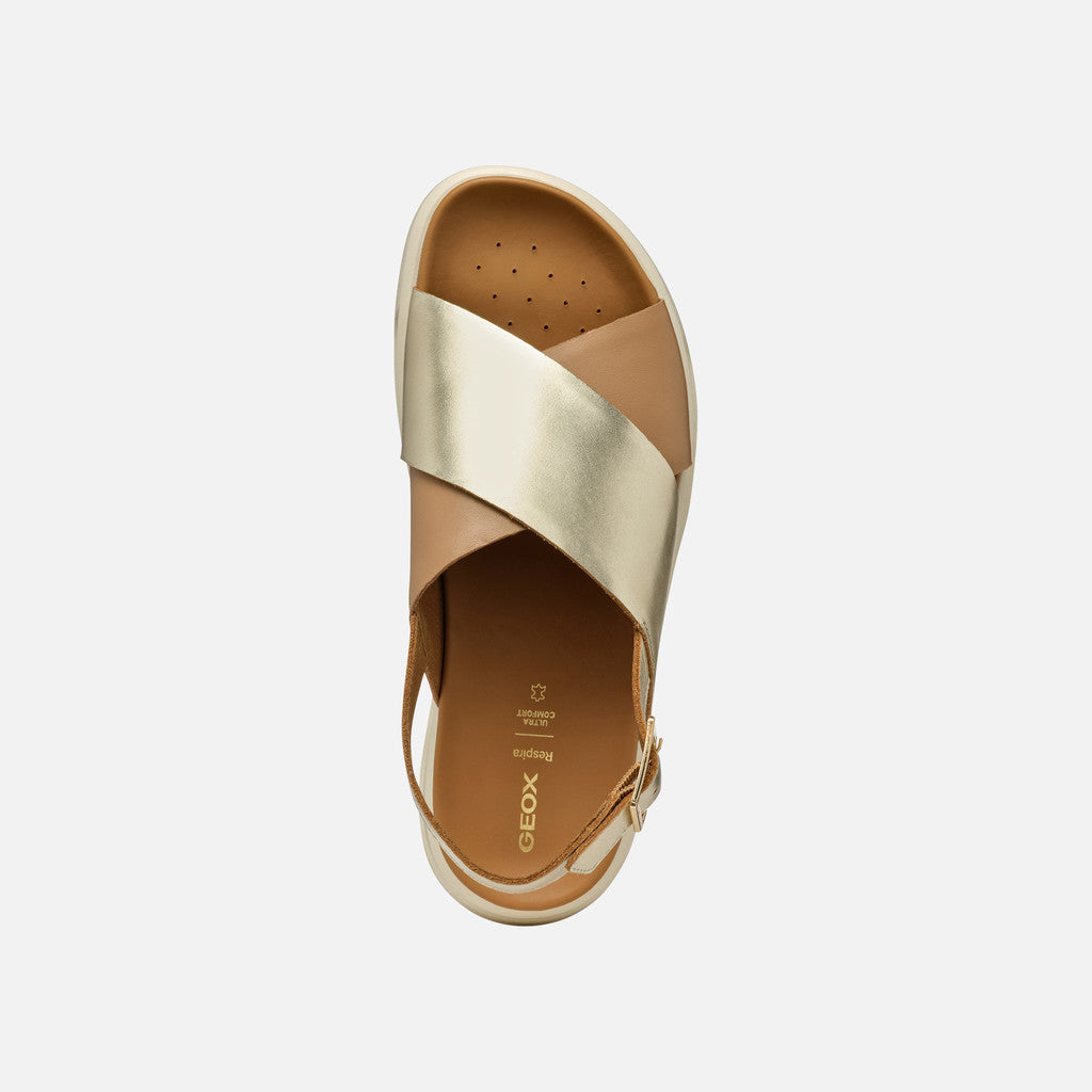 Geox Sandalo Xand Donna - Lt Gold/Beige