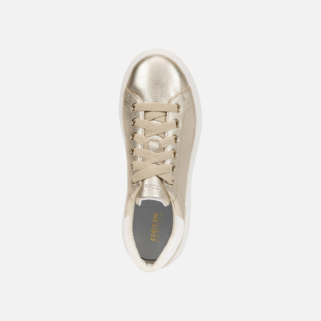 Geox Sneaker Spherica EC4 Donna - Gold/Optic White