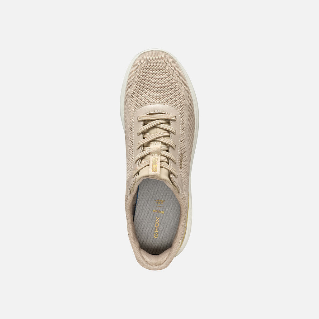 Geox Sneaker Spherica Plus Donna - LtTaupe/Lt Gold