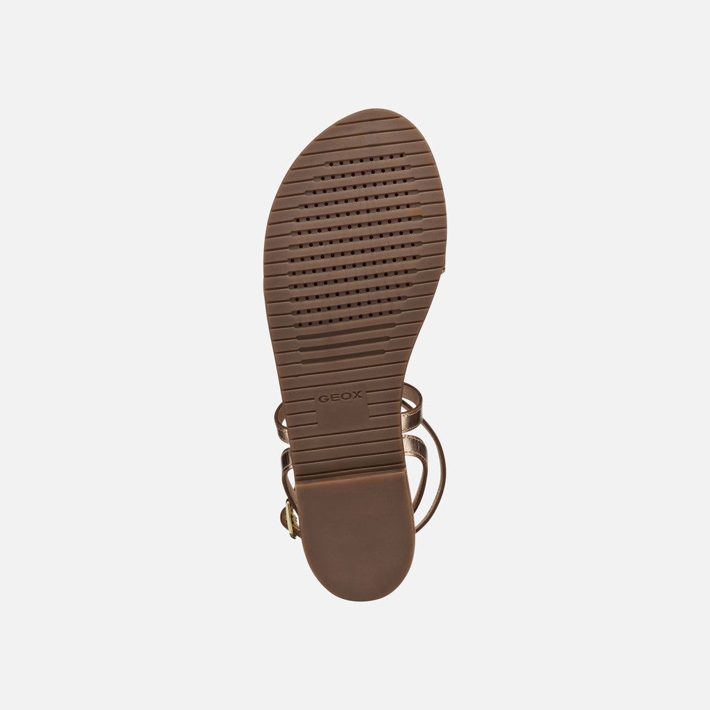 Geox Sandalo Sozy Plus Donna - Dark Gold/Lt Gold