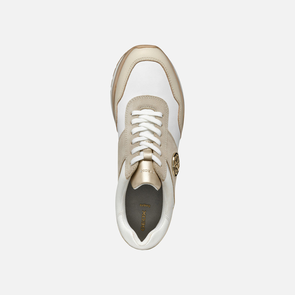 Geox Sneaker Kency Donna - White/Lt Taupe