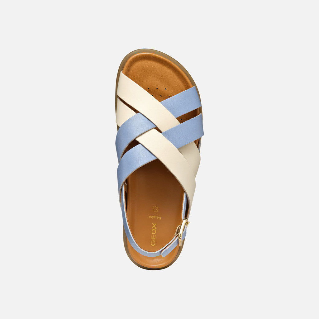 Geox Sandalo Adelash Donna - Lt Blu/Papyrus