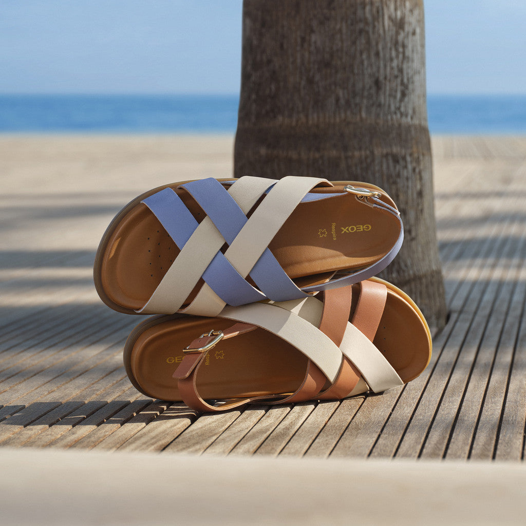 Geox Sandalo Adelash Donna - Lt Blu/Papyrus