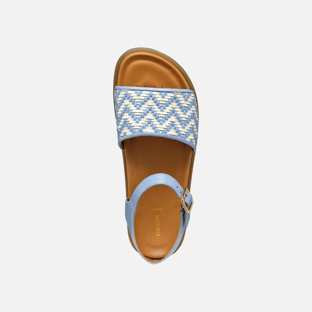 Geox Sandalo Adelash Donna - Lt blu/Papyrus