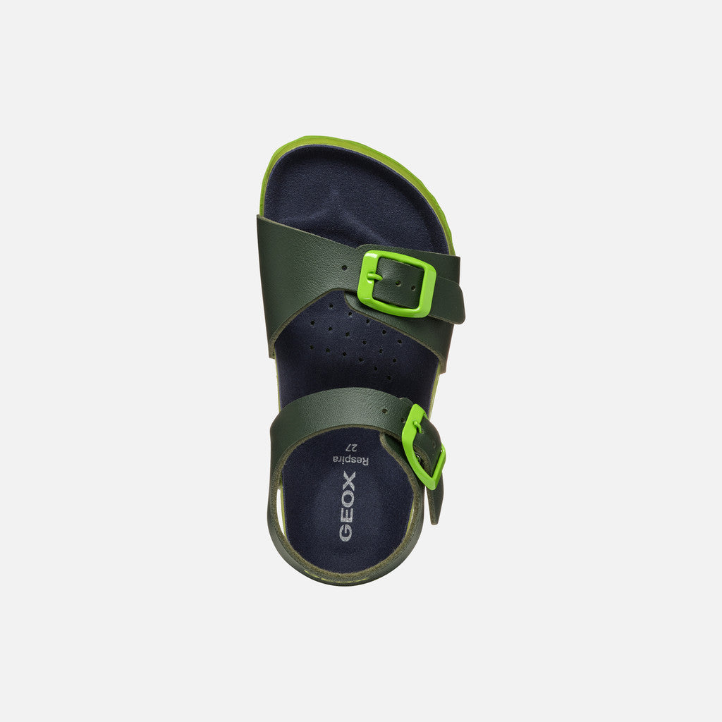 Geox Sandalo Ghita Bambino - Dark Green/Lime