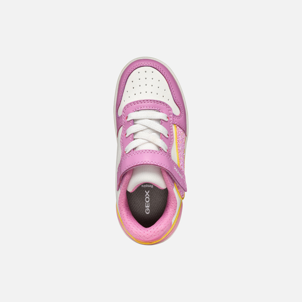 Geox Sneaker Washibs Bambina - Dark Pink/Yellow