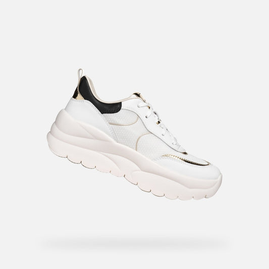 Geox Sneakers Donna - White/Lt Gold