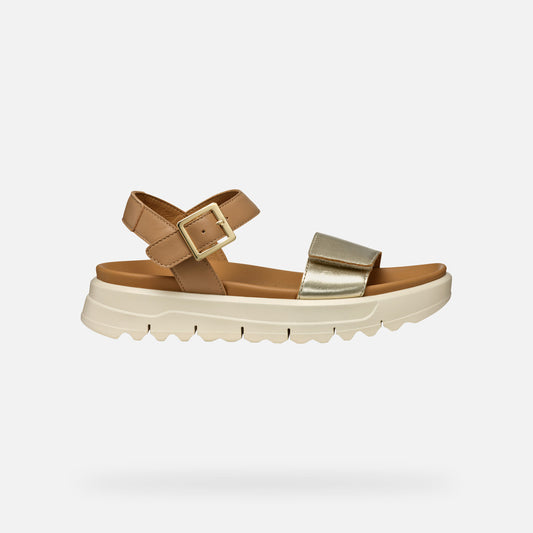 Geox Sandalo Xand Donna - Lt Gold/Beige