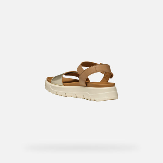 Geox Sandalo Xand Donna - Lt Gold/Beige