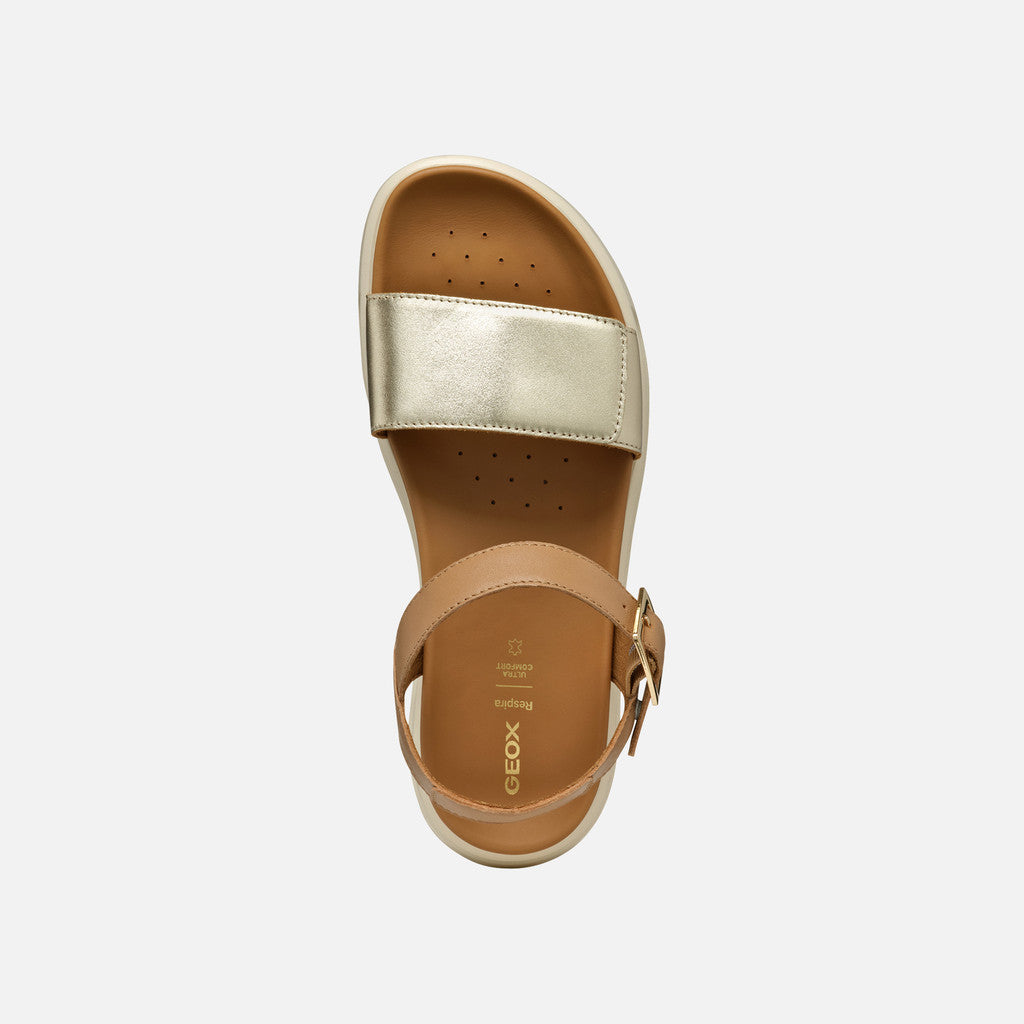 Geox Sandalo Xand Donna - Lt Gold/Beige