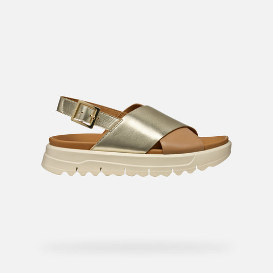 Geox Sandalo Xand Donna - Lt Gold/Beige