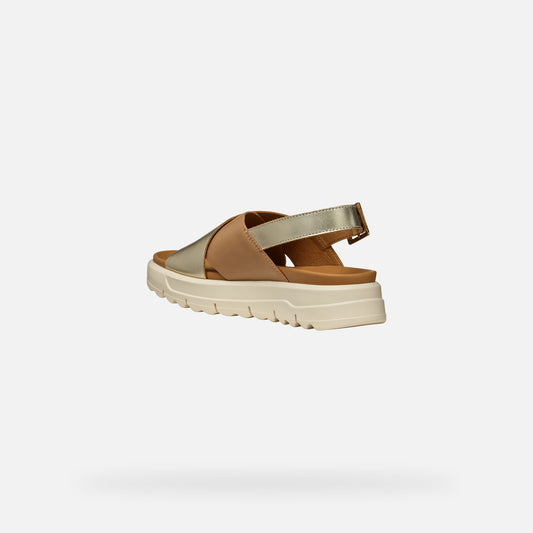 Geox Sandalo Xand Donna - Lt Gold/Beige