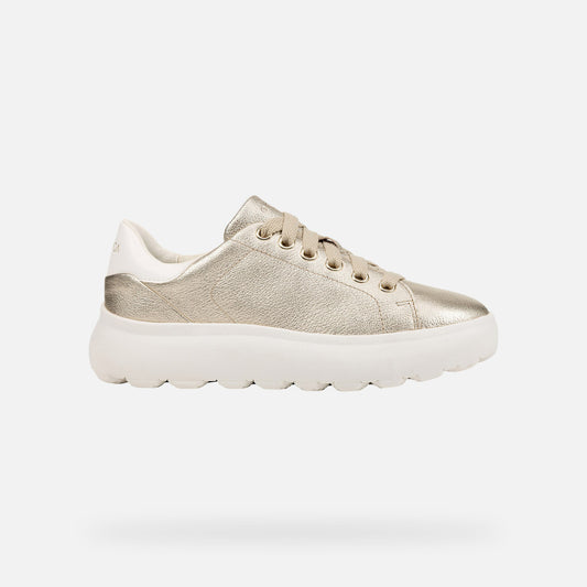 Geox Sneaker Spherica EC4 Donna - Gold/Optic White