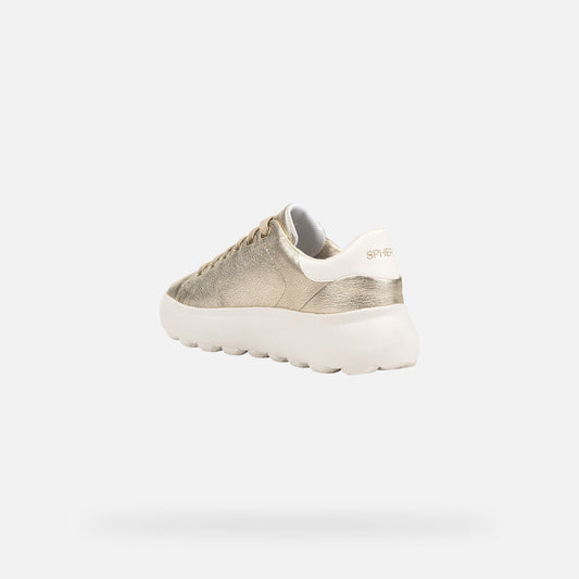 Geox Sneaker Spherica EC4 Donna - Gold/Optic White