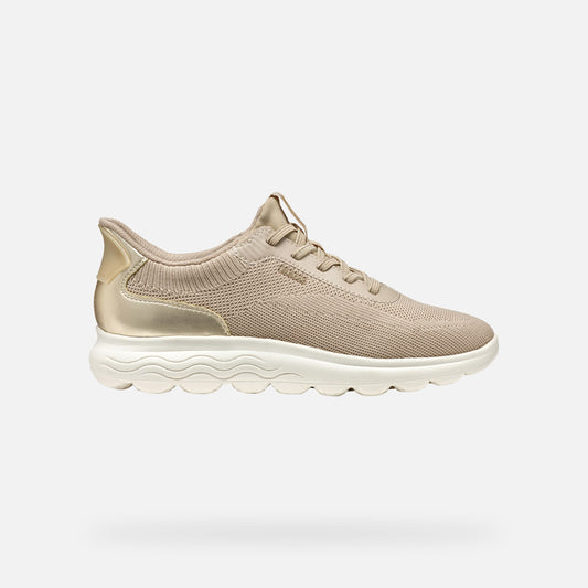 Geox Sneaker Spherica Plus Donna - LtTaupe/Lt Gold