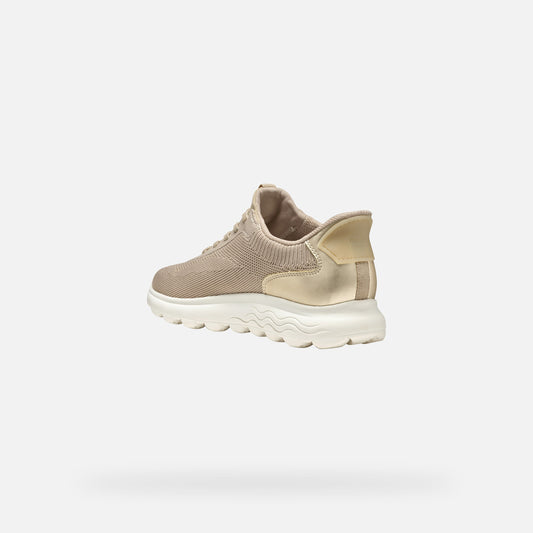 Geox Sneaker Spherica Plus Donna - LtTaupe/Lt Gold