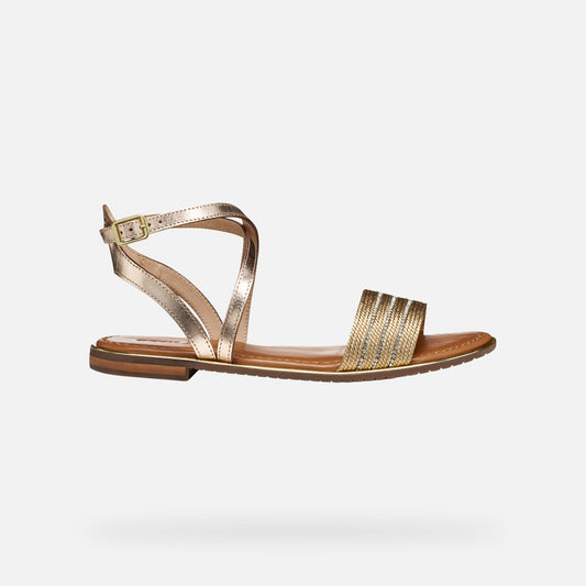 Geox Sandalo Sozy Plus Donna - Dark Gold/Lt Gold