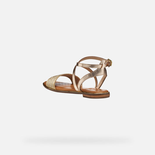 Geox Sandalo Sozy Plus Donna - Dark Gold/Lt Gold