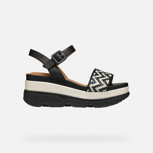 Geox Sandalo Gardenia Donna - Black/Papyrus