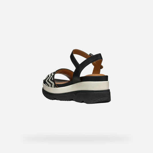 Geox Sandalo Gardenia Donna - Black/Papyrus