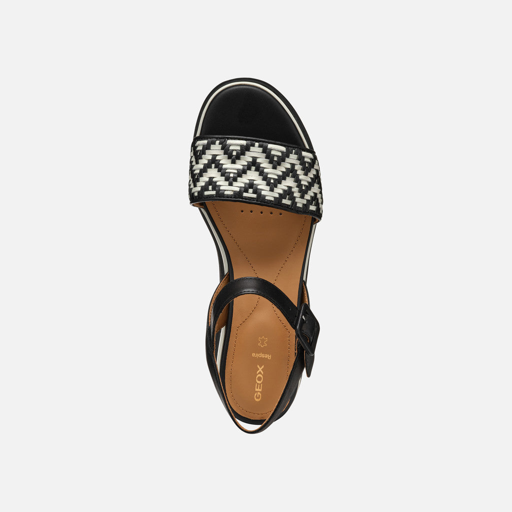 Geox Sandalo Gardenia Donna - Black/Papyrus