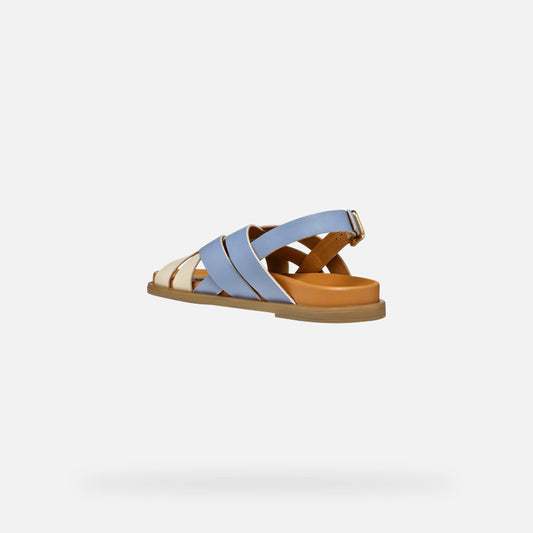 Geox Sandalo Adelash Donna - Lt Blu/Papyrus
