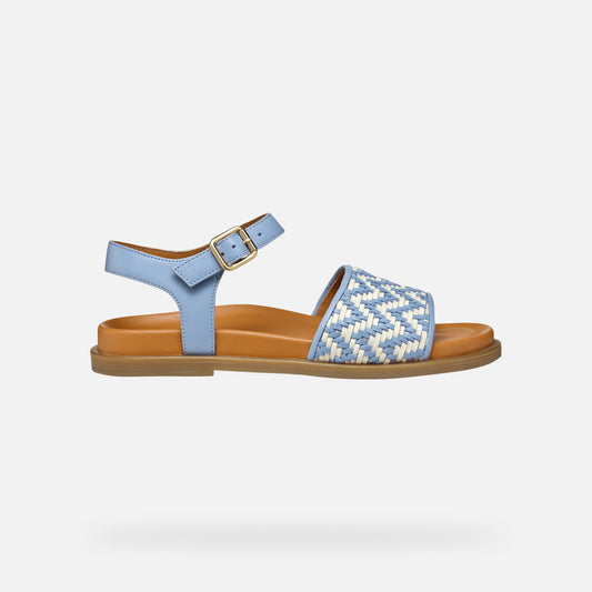 Geox Sandalo Adelash Donna - Lt blu/Papyrus