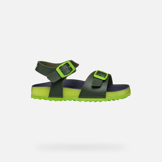 Geox Sandalo Ghita Bambino - Dark Green/Lime