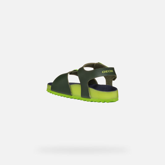 Geox Sandalo Ghita Bambino - Dark Green/Lime