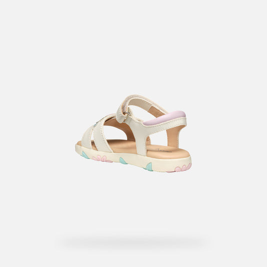 Geox Sandalo Haiti Bambina - White/Pink