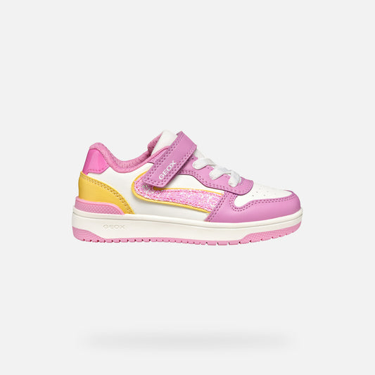 Geox Sneaker Washibs Bambina - Dark Pink/Yellow
