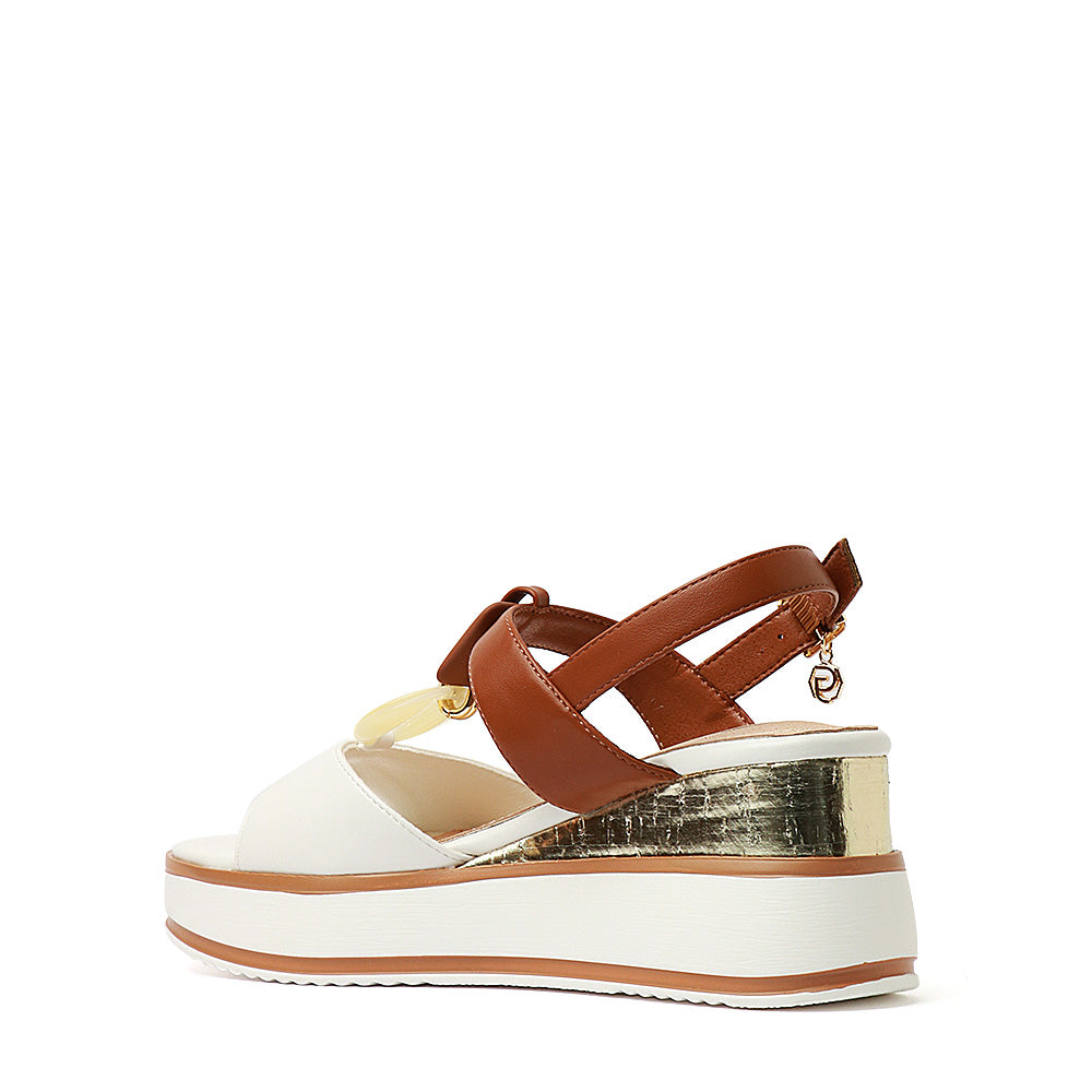 Sandalo Gold & gold Donna - Bianco/Camel