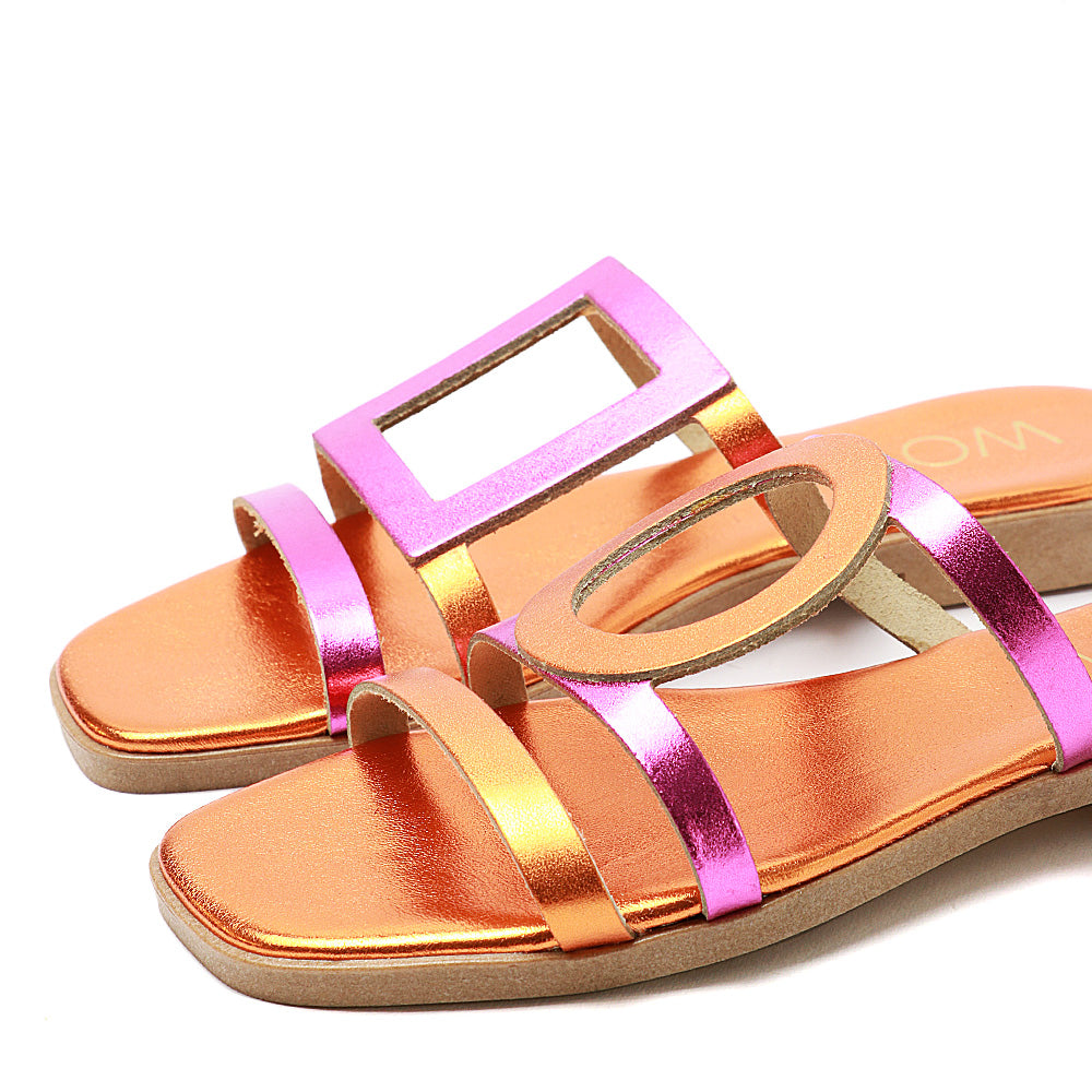 Wow Ciabatta Donna - Arancio/Fuxia