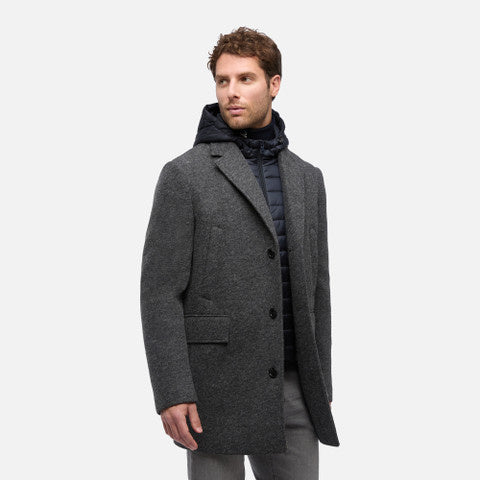 Geox Cappotto Uomo - Melange Grey/Navy