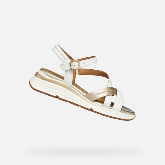 Geox Sandali Donna - White/Lt Gold
