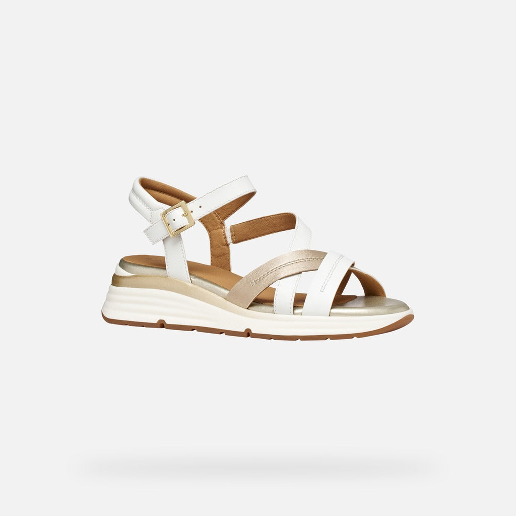 Geox Sandali Donna - White/Lt Gold