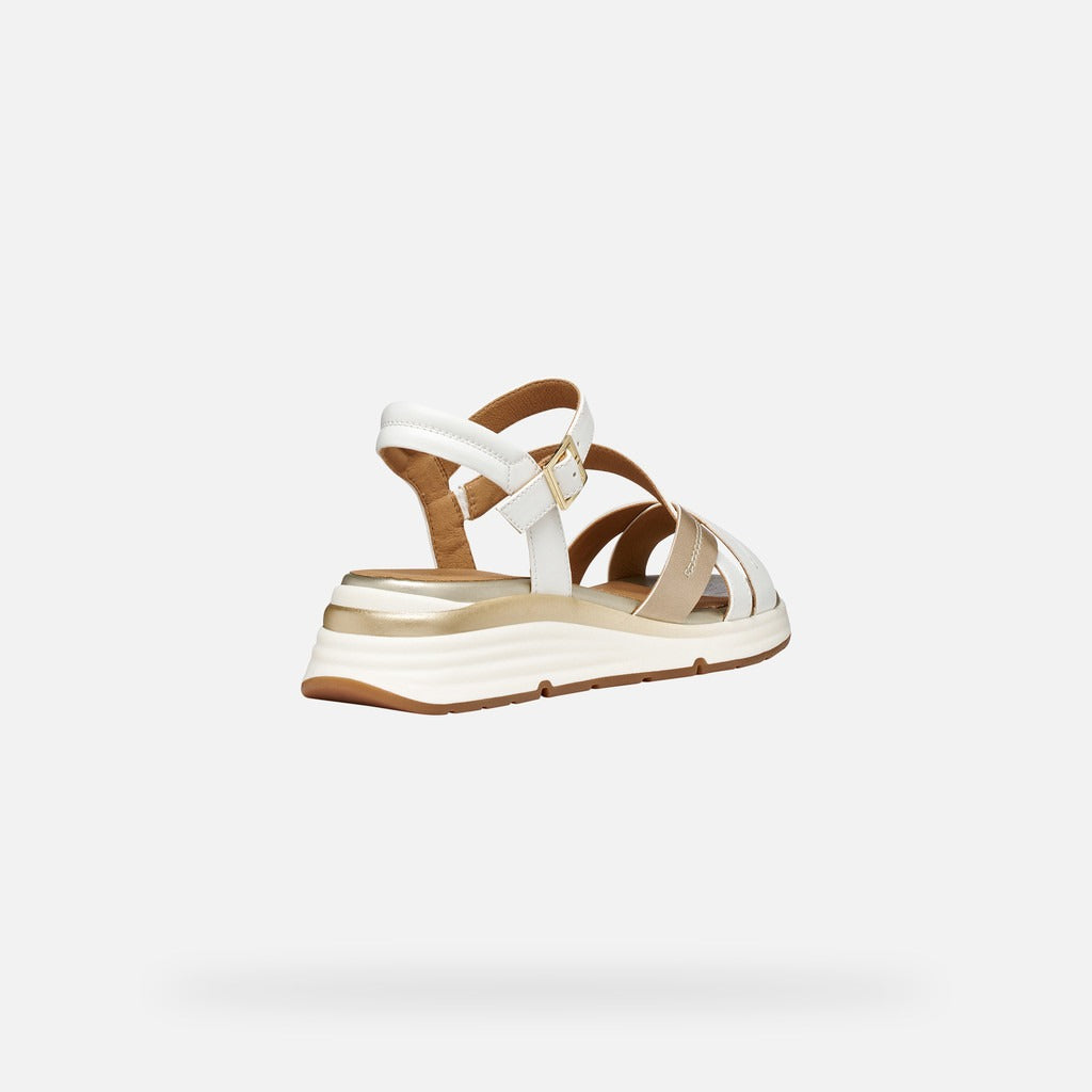 Geox Sandali Donna - White/Lt Gold