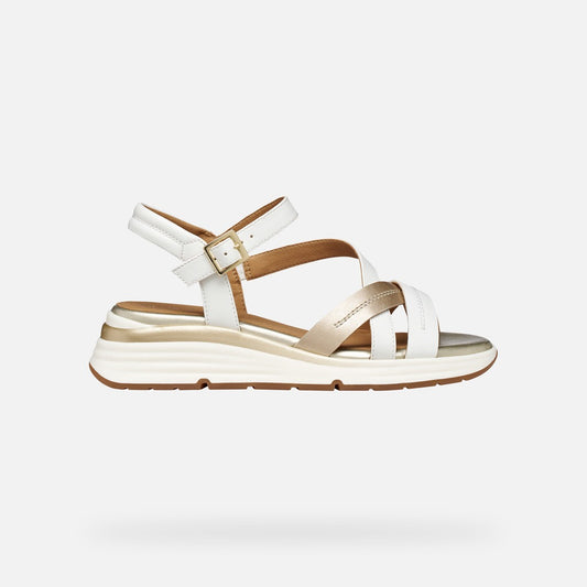 Geox Sandali Donna - White/Lt Gold