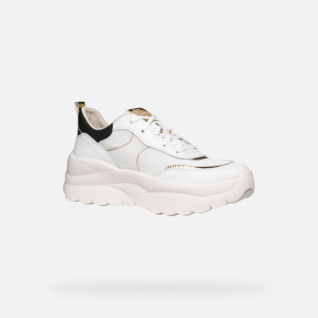 Geox Sneakers Donna - White/Lt Gold
