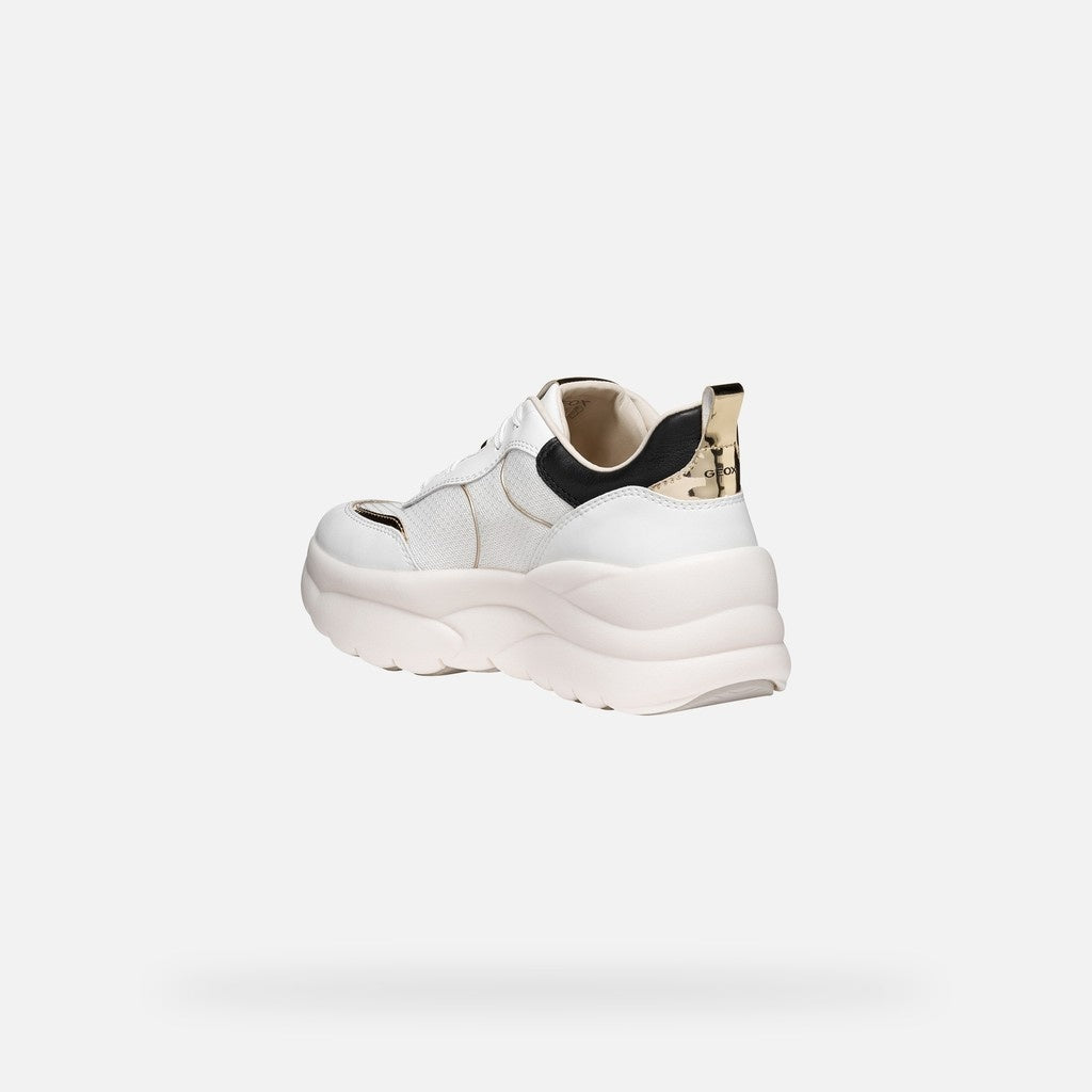 Geox Sneakers Donna - White/Lt Gold