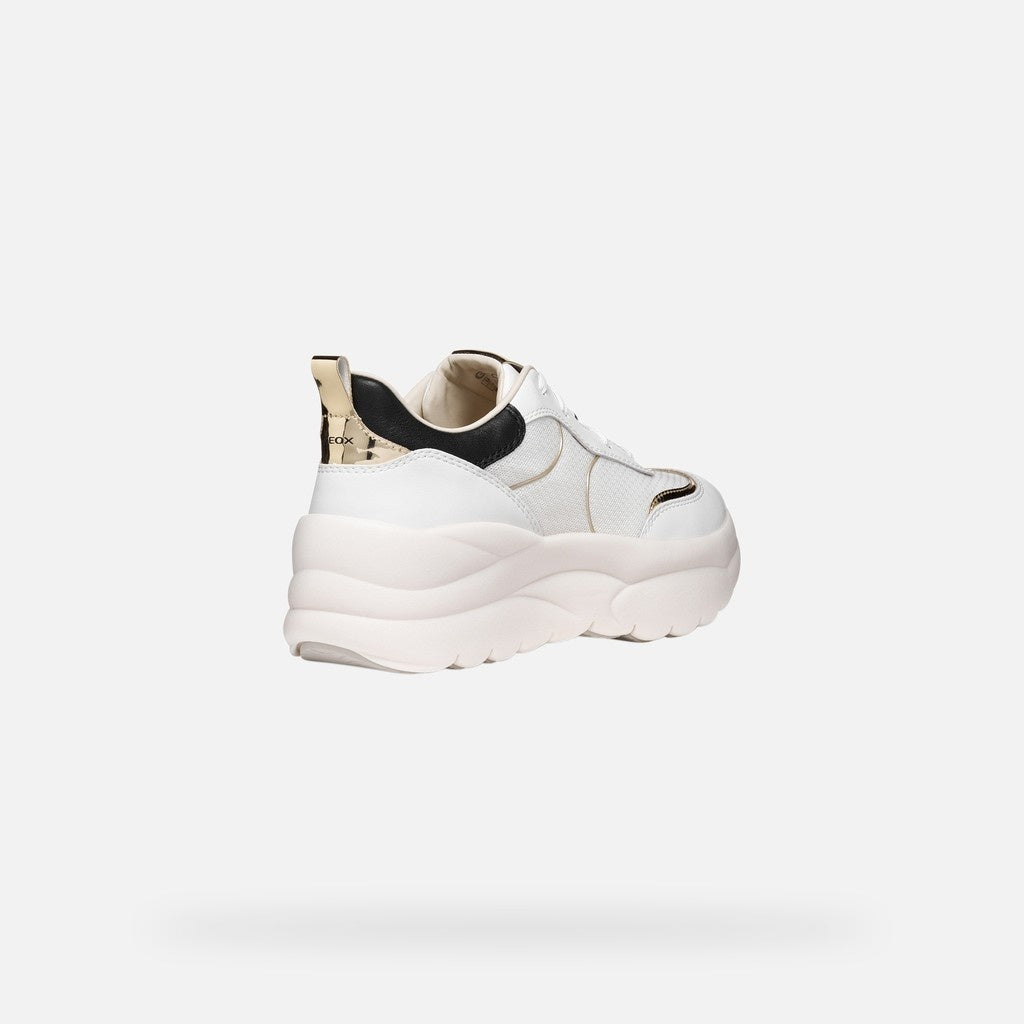 Geox Sneakers Donna - White/Lt Gold