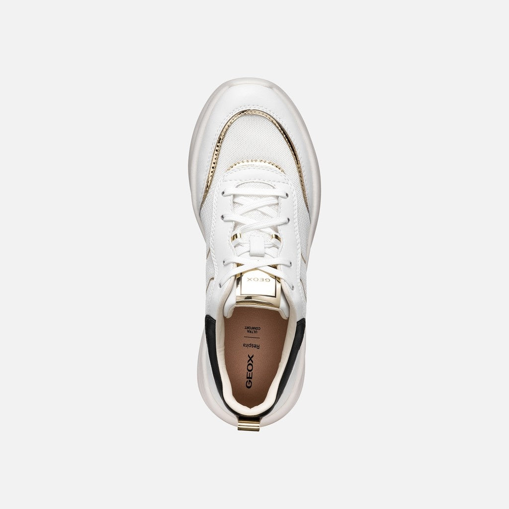 Geox Sneakers Donna - White/Lt Gold
