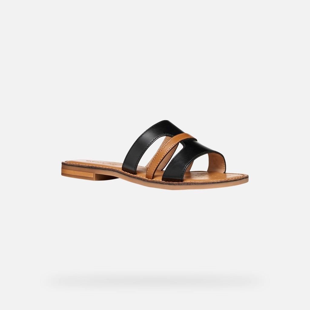 Geox Sandalo Donna - Black/Camel