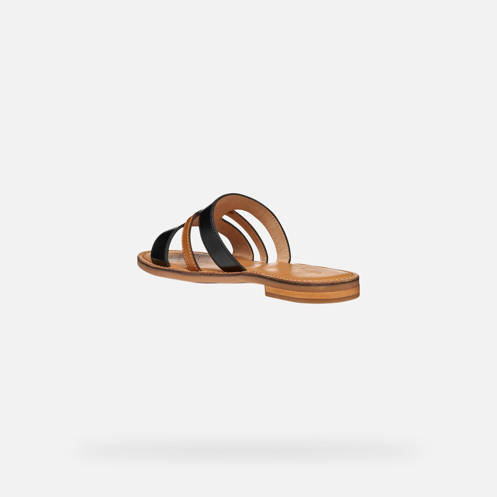 Geox Sandalo Donna - Black/Camel