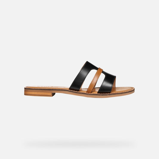 Geox Sandalo Donna - Black/Camel